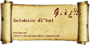 Golobics Ábel névjegykártya