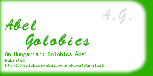 abel golobics business card
